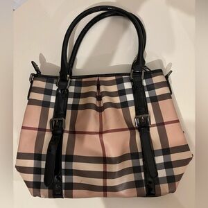 Vintage Burberry Check Pattern Handbag